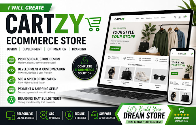 create cartzy ecommerce store design development optimization branding