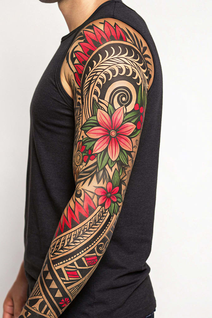 make a tattoo design of tattoo sleeve