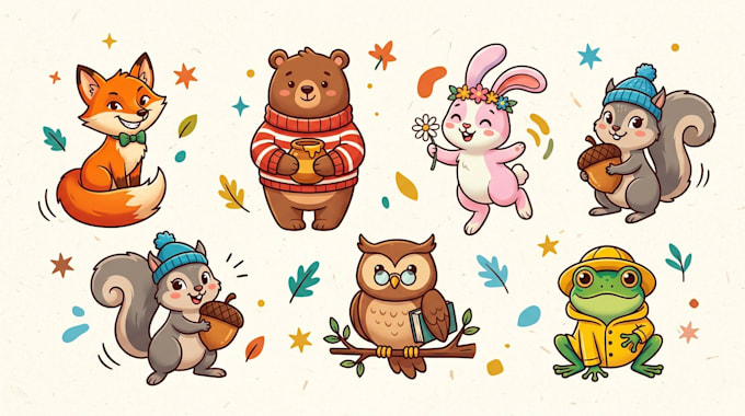 create cute animal mascot illustrations