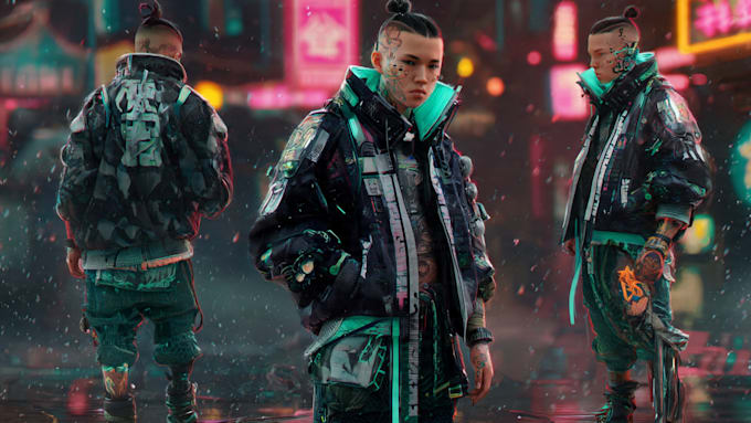 make a cyberpunk character, original character design