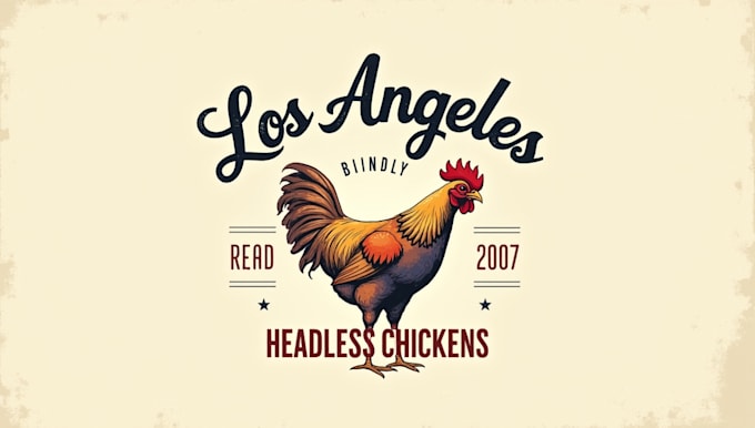 do make los angeles headless chickens vintage logo design
