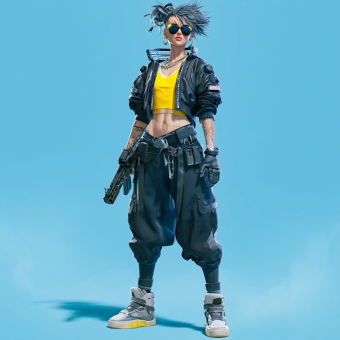 cyberpunk female character desing