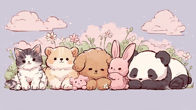 make cute animal illustration