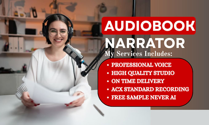record a professional audiobook narration with a clear engaging voice