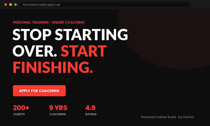 build a landing page for your online coaching program