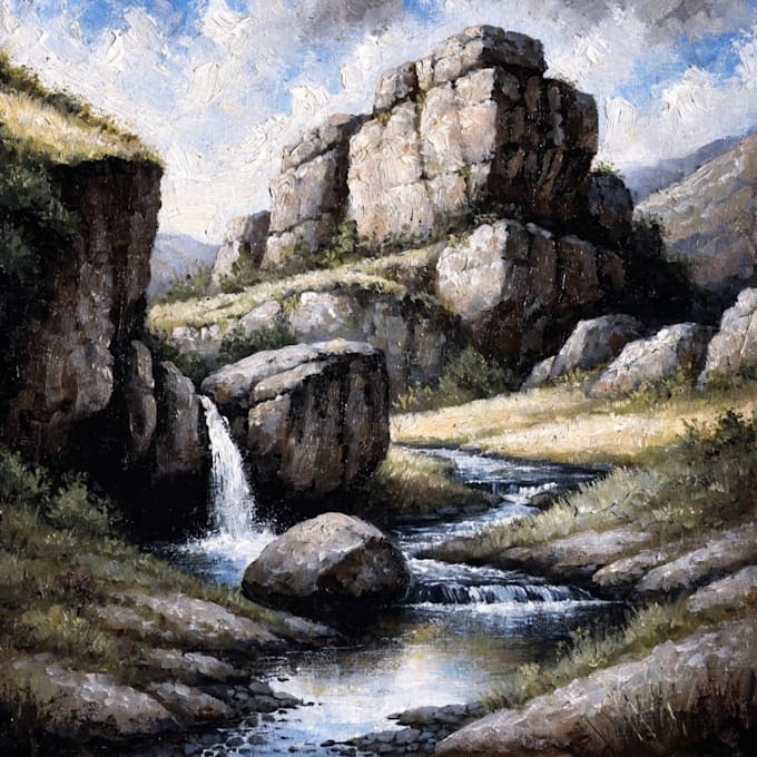 create landscape oil painting art