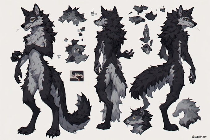 draw custom a digital fursona art commission