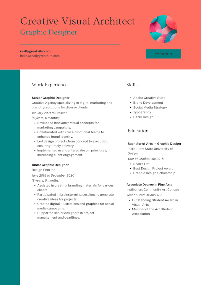 write a professional resume and CV for you