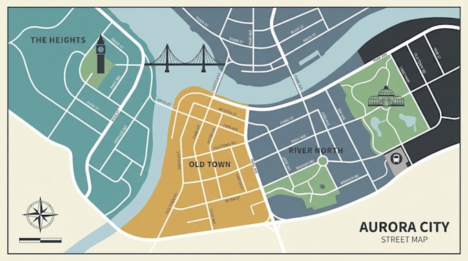 design unique vector map illustration or professional street map