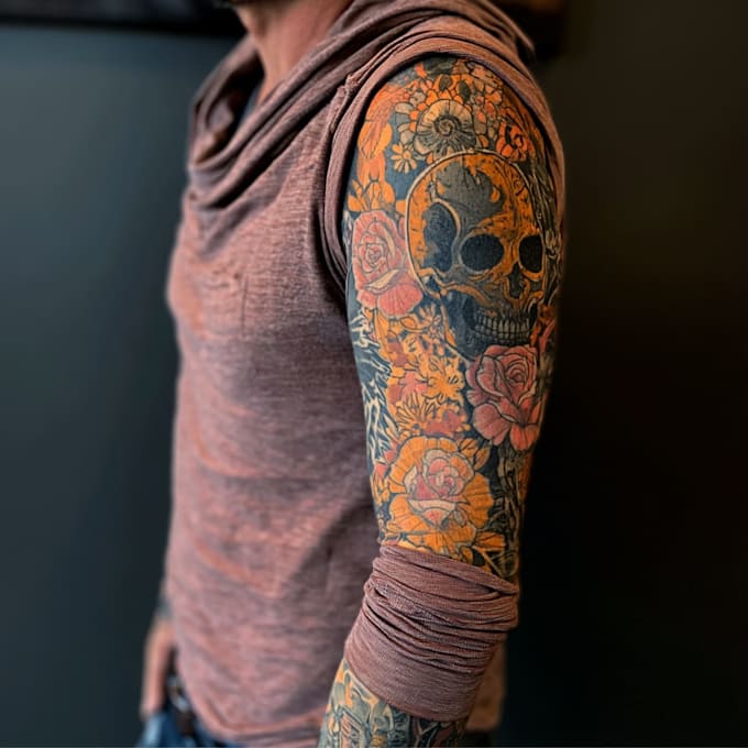 create a beautiful tattoo sleeve art