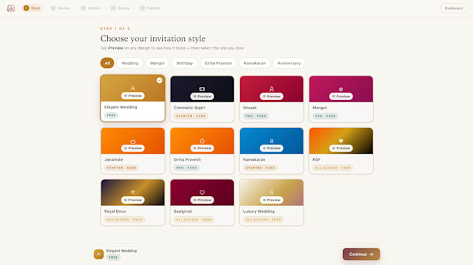 a modern wedding invitation website with rsvp