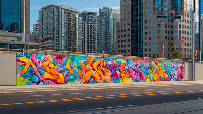 paint graffiti art on the street wall