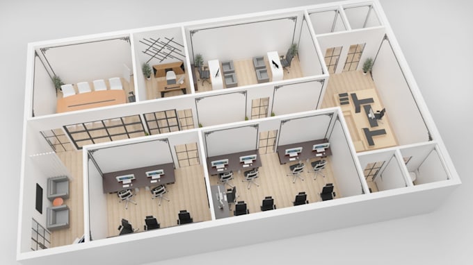 make 3d floor plan 3d max for best quality