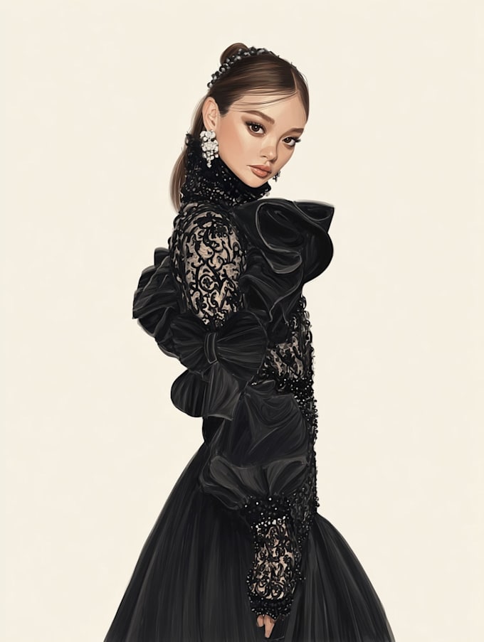 create custom fashion illustrations, clothing sketches