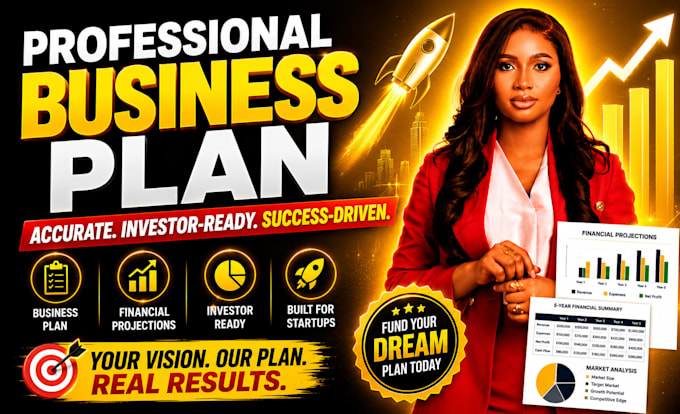 write a professional business plan financial projections for your startup