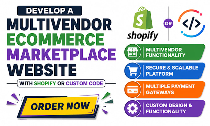 develop a multivendor ecommerce marketplace website with shopify or custom code