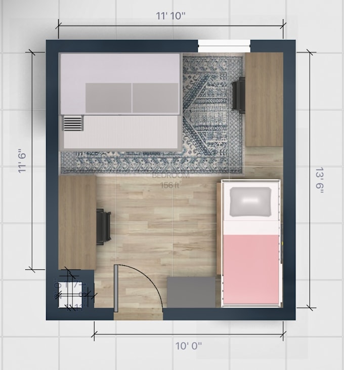 create a realistic dorm room layout based on your needs