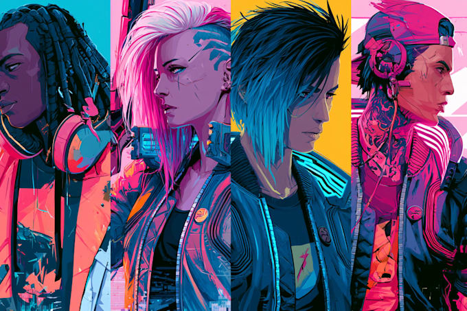 make cyberpunk character art