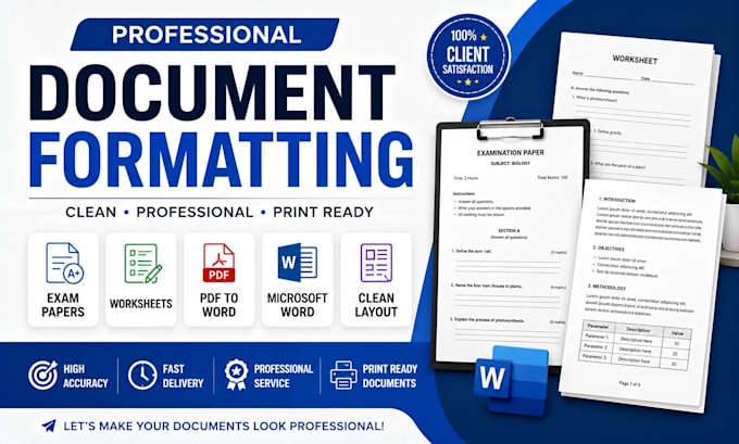 professionally format documents , educational worksheets