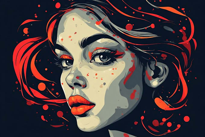 paint an custom vector art portrait illustration