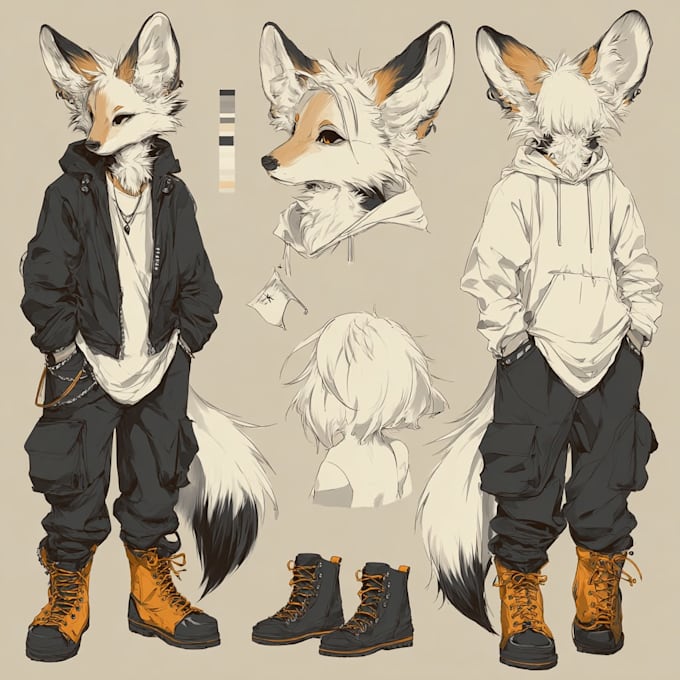 create a custom furry art character or fursona illustration