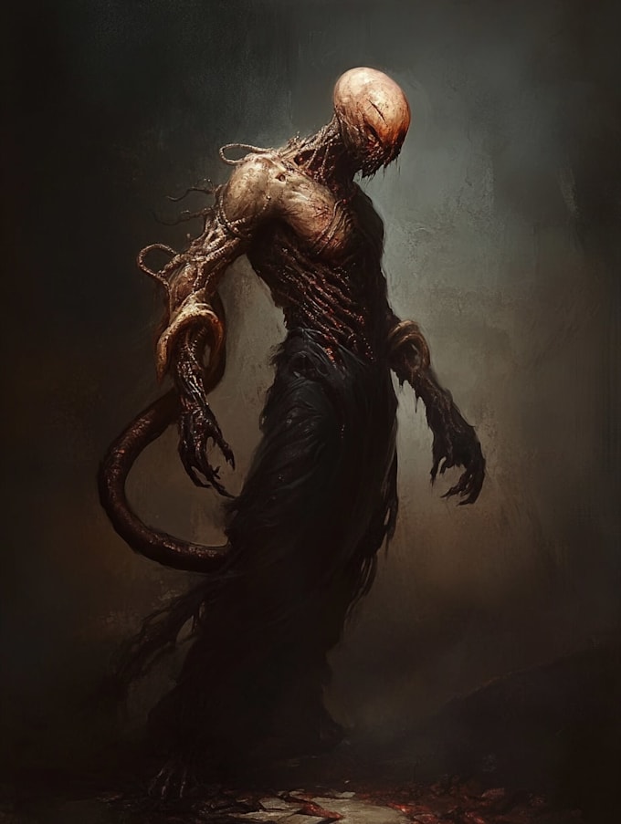 create professional horror creature illustrations