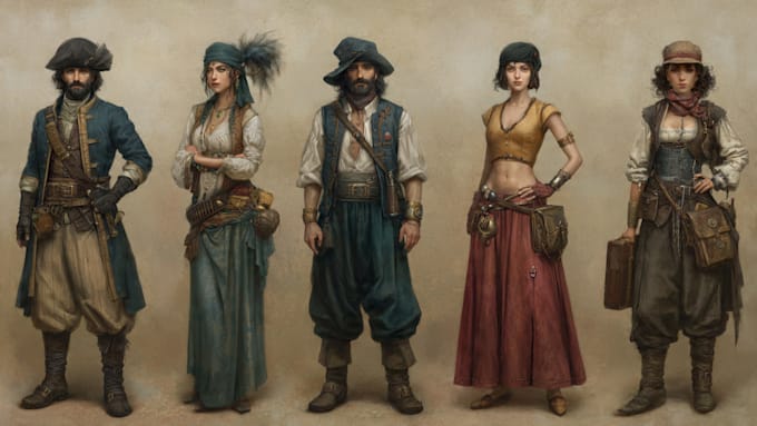 draw a realistic character concept art
