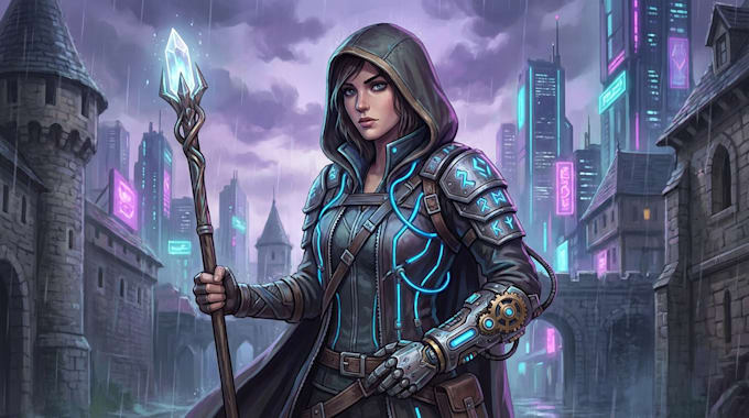 do cyberpunk futuristic city art