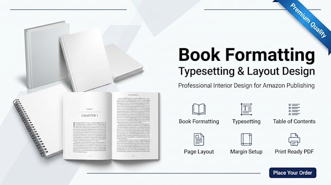do professional book typesetting, book formatting, and layout design for amazon