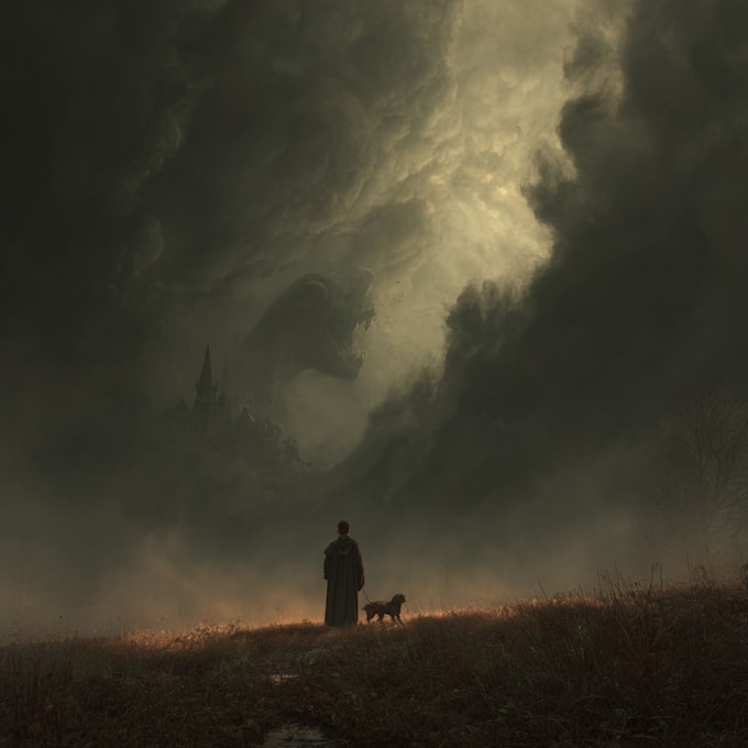 illustrate gothic horror scenes and monsters