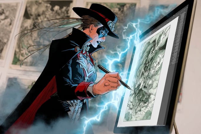 comic book illustration, graphic novel design and variant
