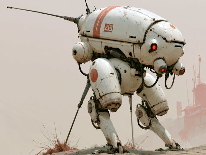 draw robot and mech design