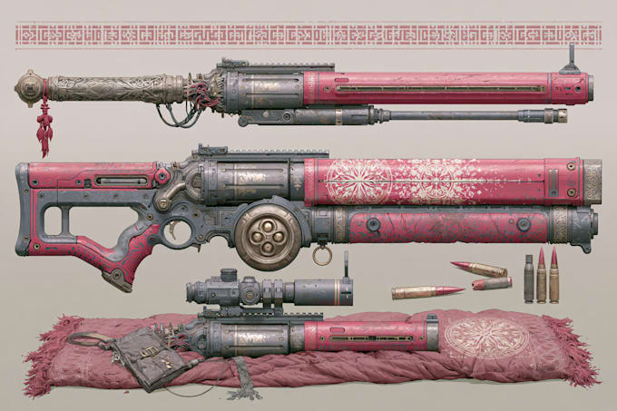 create weapon design and illustration