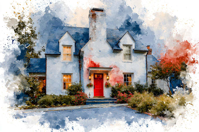 paint watercolor house portrait