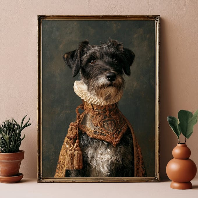 create a custom memorial pet portrait from photo