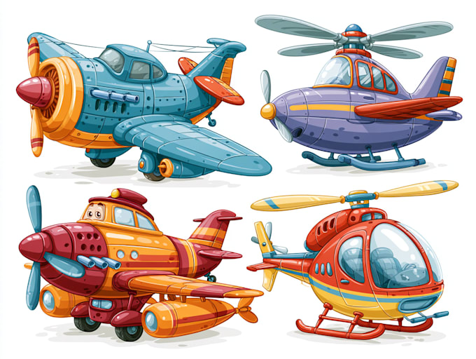 draw aircraft, helicopter, airplane into a vector
