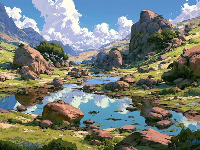 fantasy landscape, background illustration