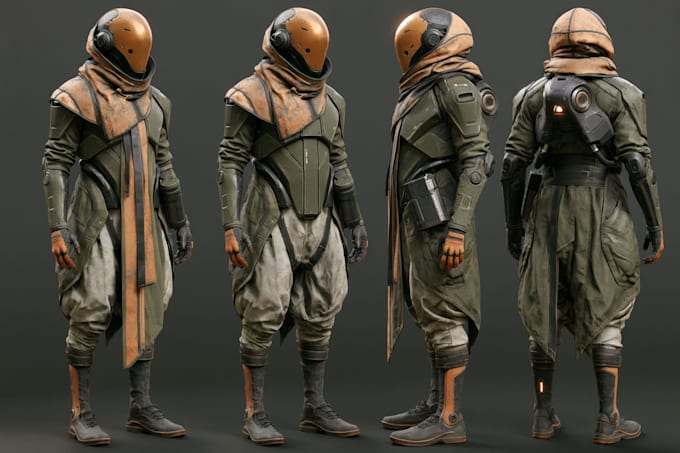 a sci fi character illustration or sci fi character