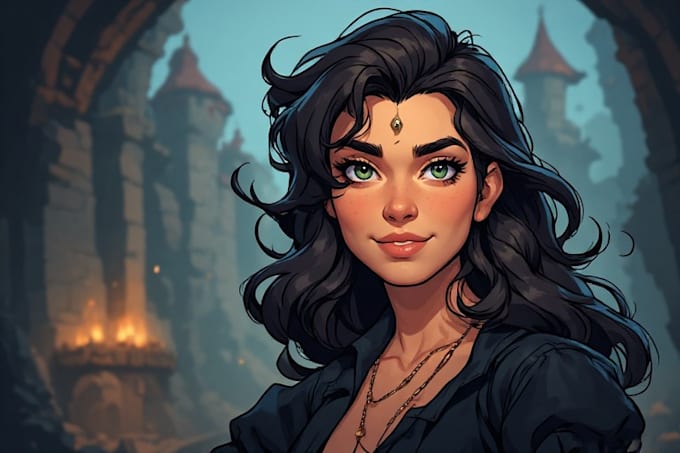 paint professional portrait in disney cartoon