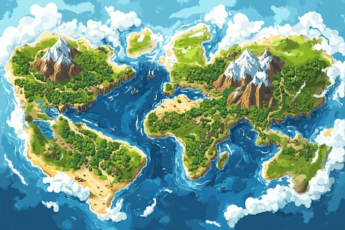 fantasy map illustration vector event map design