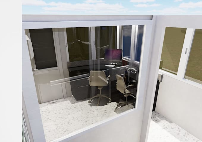 create a realistic 3d security booth in sketchup and d5 render