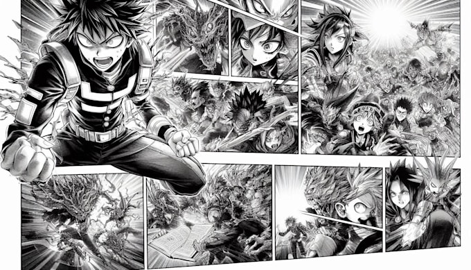 make anime manga comic illustration, manga comic