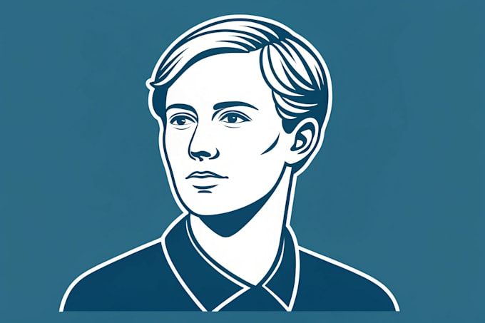 draw flat minimalist vector portrait for you