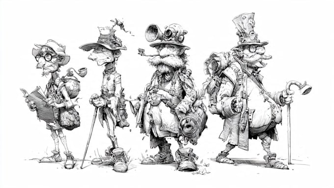 create unique hand drawn illustrations
