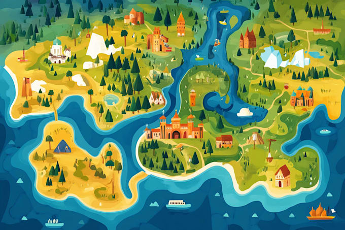 vector map illustration and event map