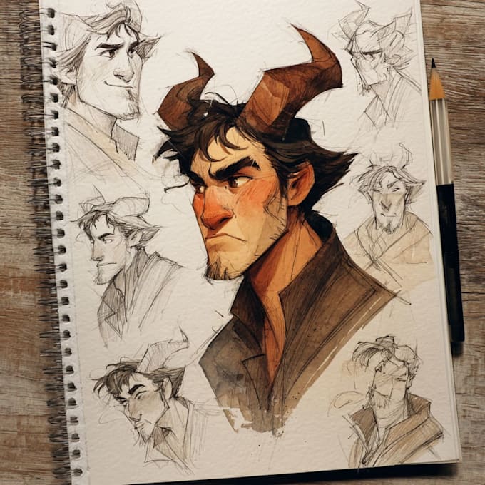 create beautiful watercolor character illustrations