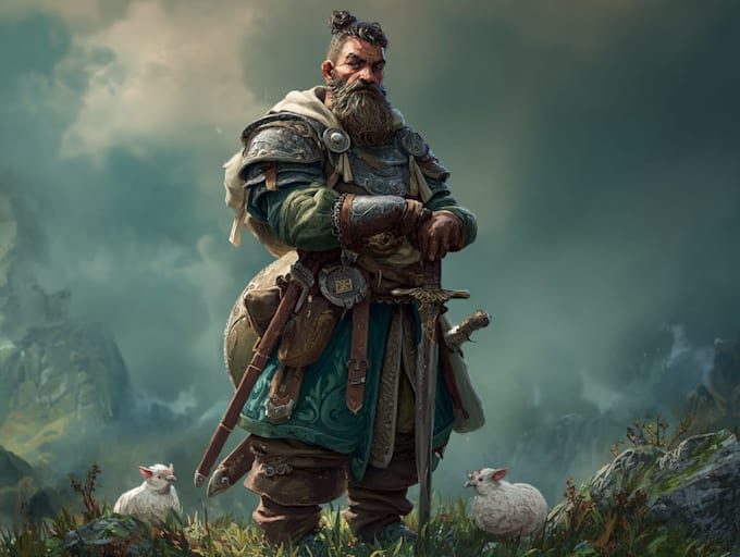 draw realistic fantasy characters, no ai