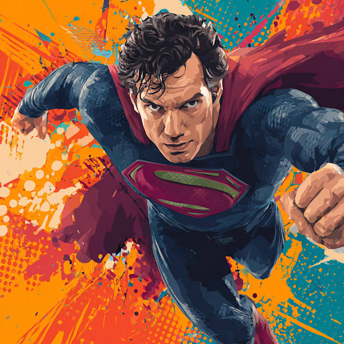 illustrate a superhero comic cover art