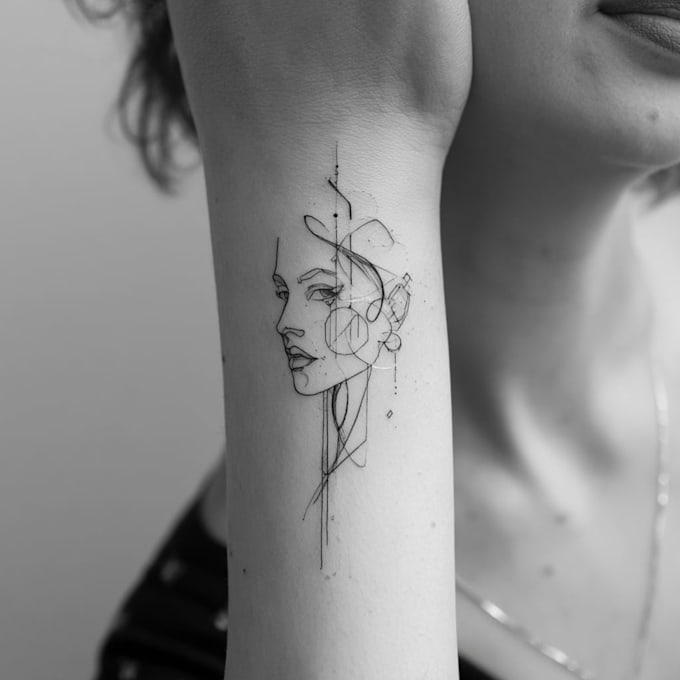 draw custom fine line and blackwork tattoo design
