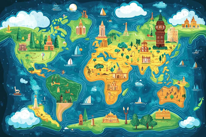 design a vector map illustration